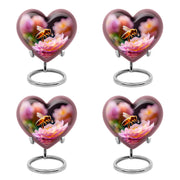 Jet Black Bee Cremation Urn angled view of lid and engraved motif - heart-shaped bee design symbolizing eternal love - 10 inch aluminum urn for cremated remains