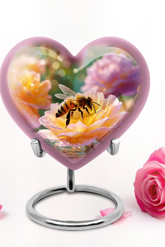 Everlasting Gold Bee Devotion Urn for Human Ashes - 10-inch, 200 cu in - Karyliz