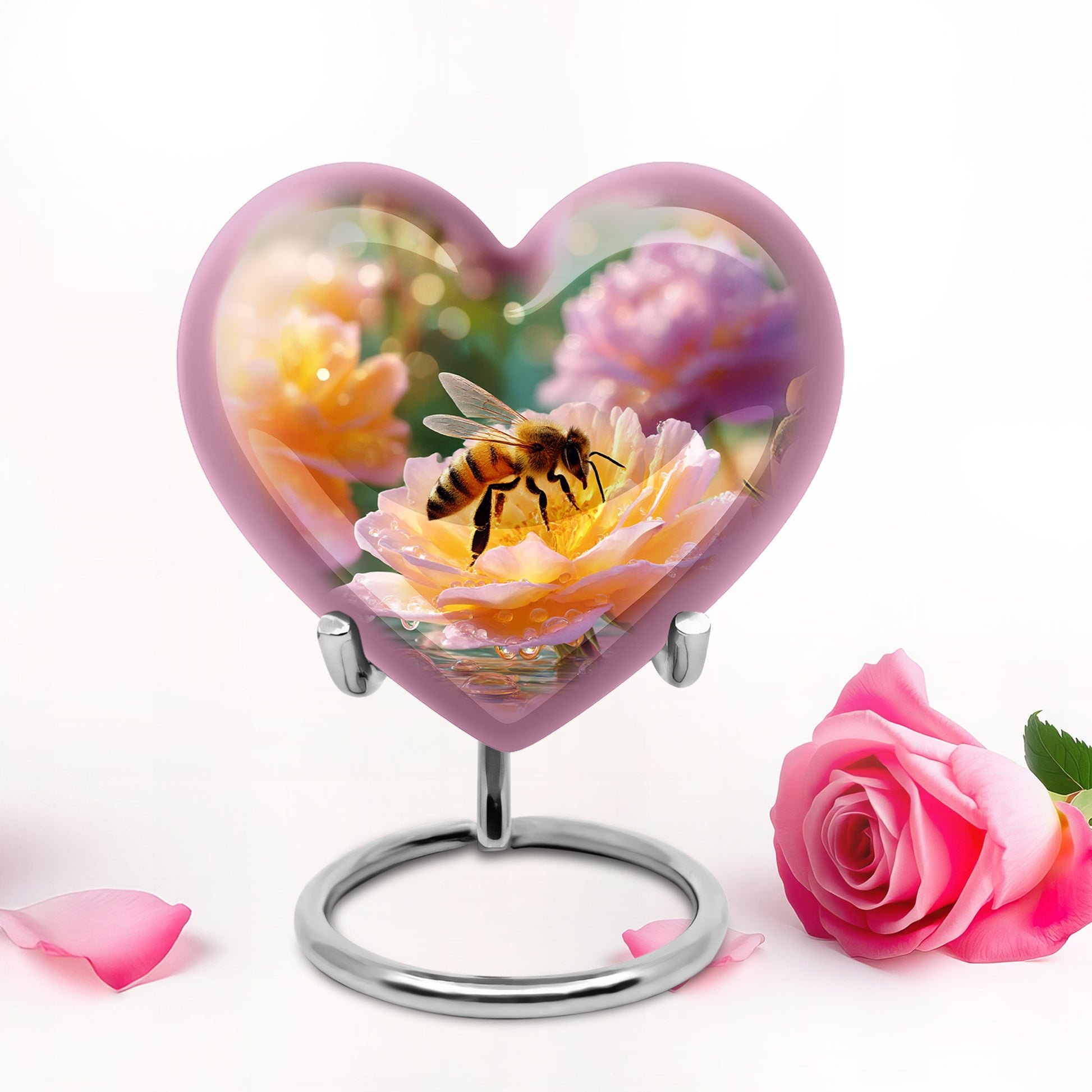 Everlasting Gold Bee Devotion Urn for Human Ashes - 10-inch, 200 cu in - Karyliz
