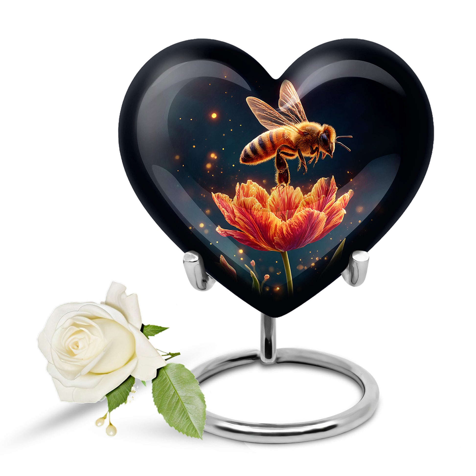 Personalized Black Bee Cremation Urns for Ashes - Enchanting 10-inch - Karyliz