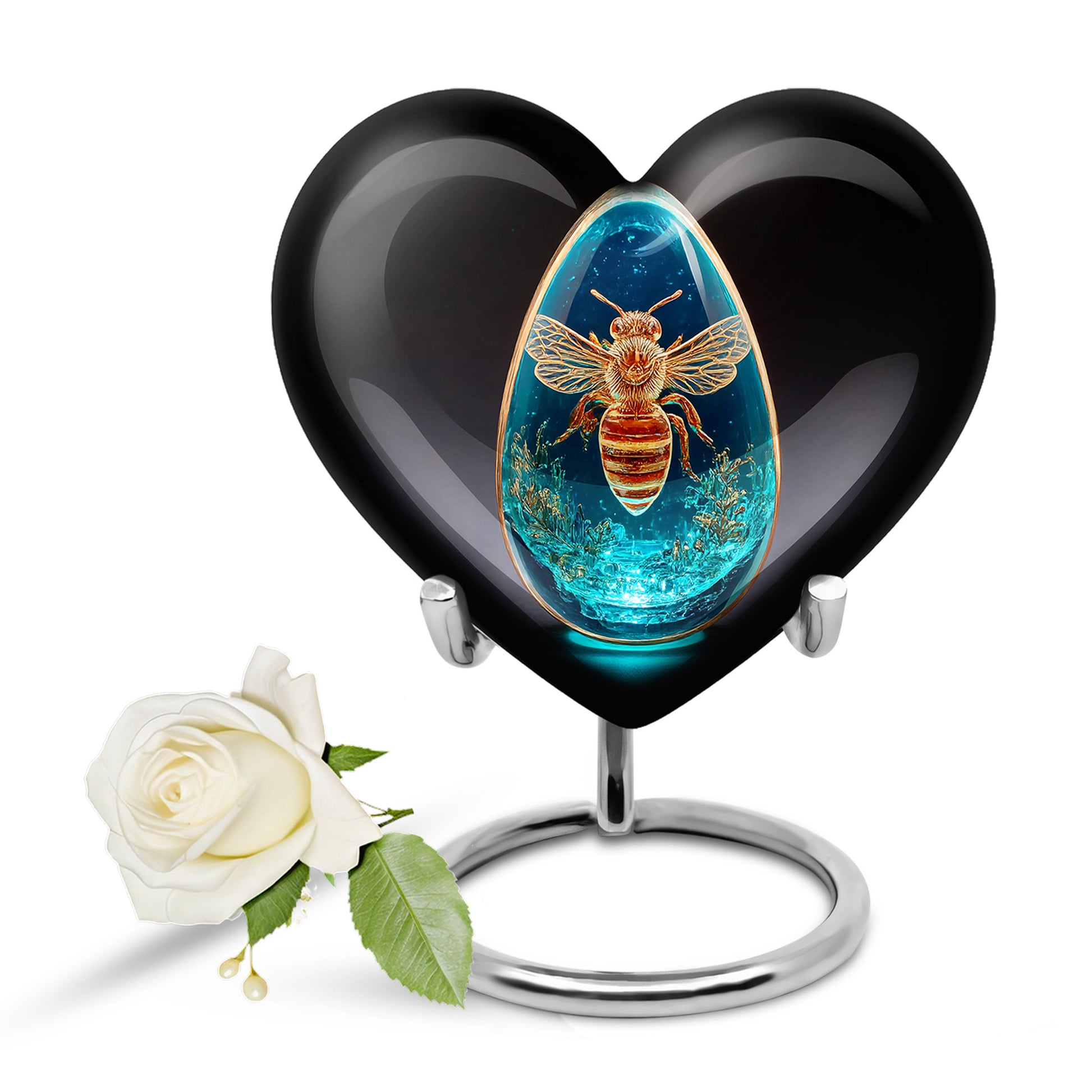 Blessed Bee Cremation Urns for Human Ashes - Black 10-inch - Karyliz