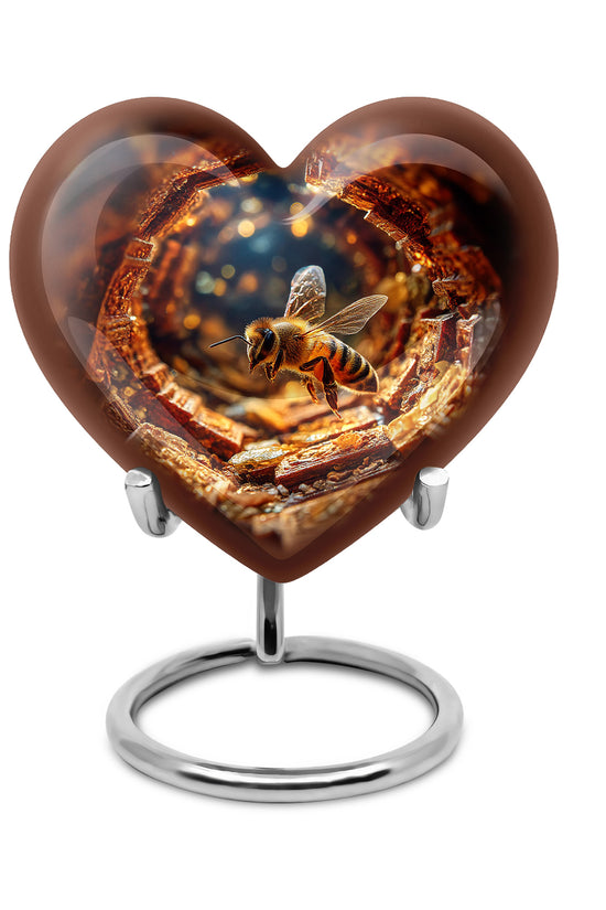 Divine Red Bee Cremation Urn for Ashes - 10-inch, 200 cu in - Karyliz