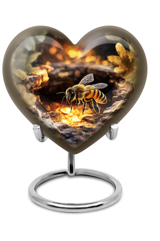 Gold Treasured Bee Cremation Urns for Human Ashes - 10-inch, 200 cu in - Karyliz