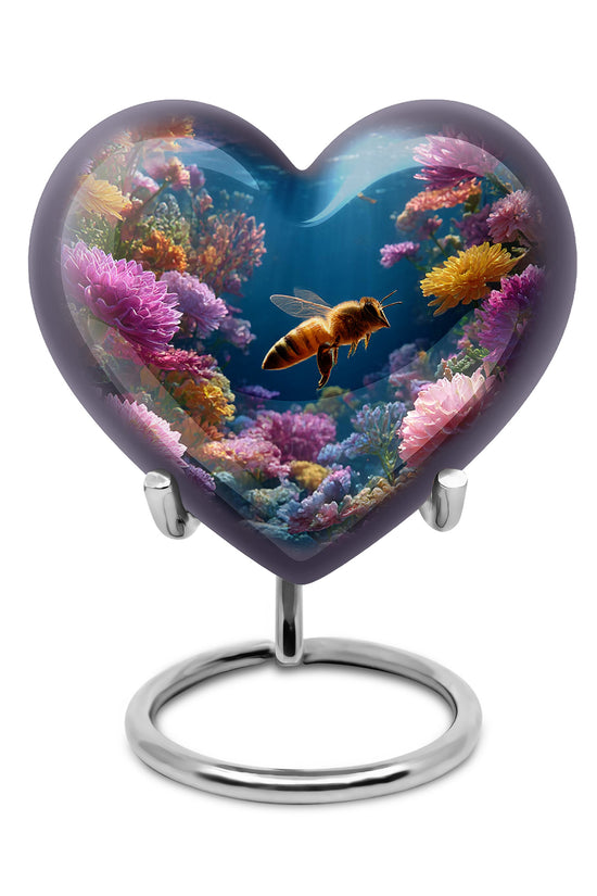 Divine Blue Bee Cremation Urn for Ashes - 10-inch, 200 cu in - Karyliz