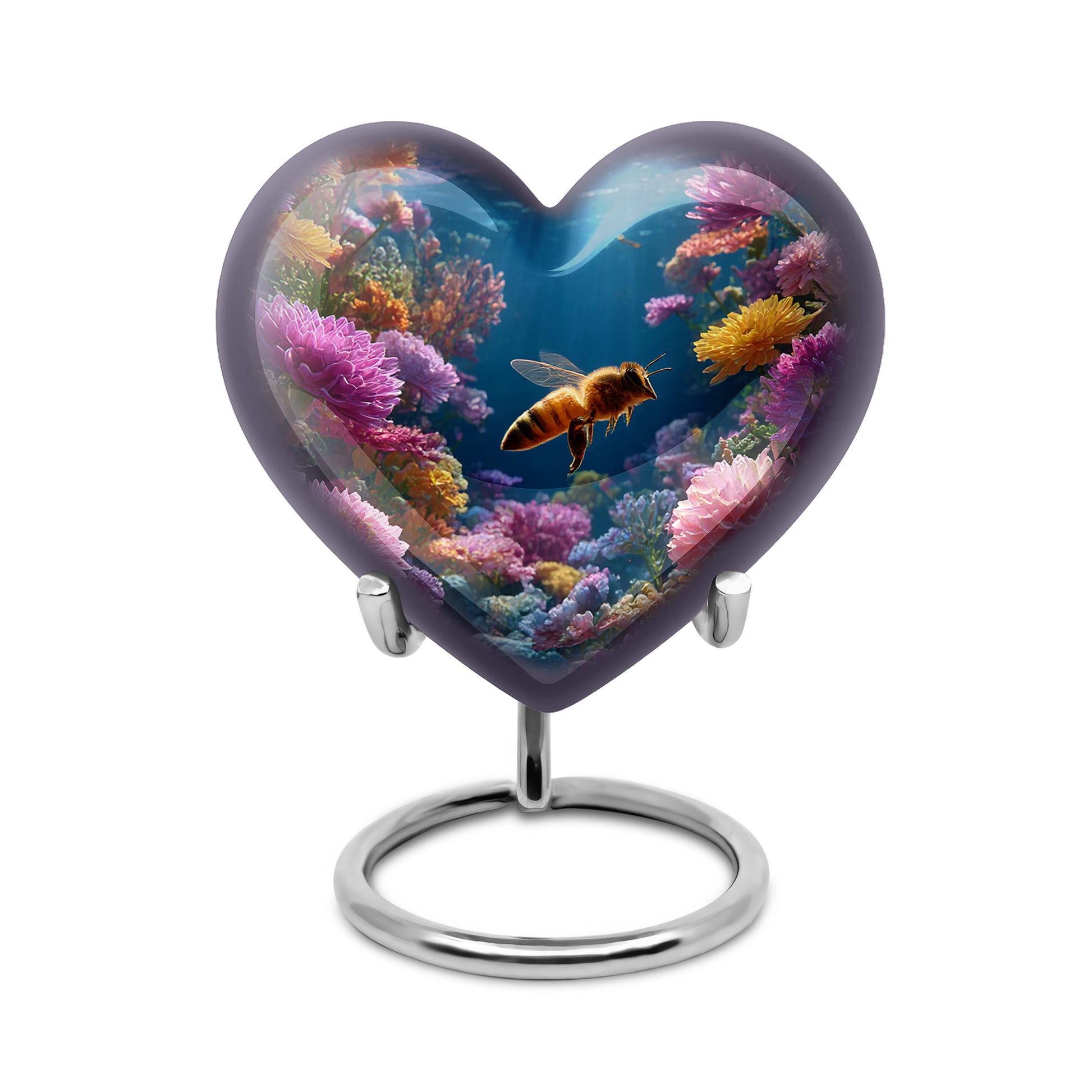 Divine Blue Bee Cremation Urn for Ashes - 10-inch, 200 cu in - Karyliz