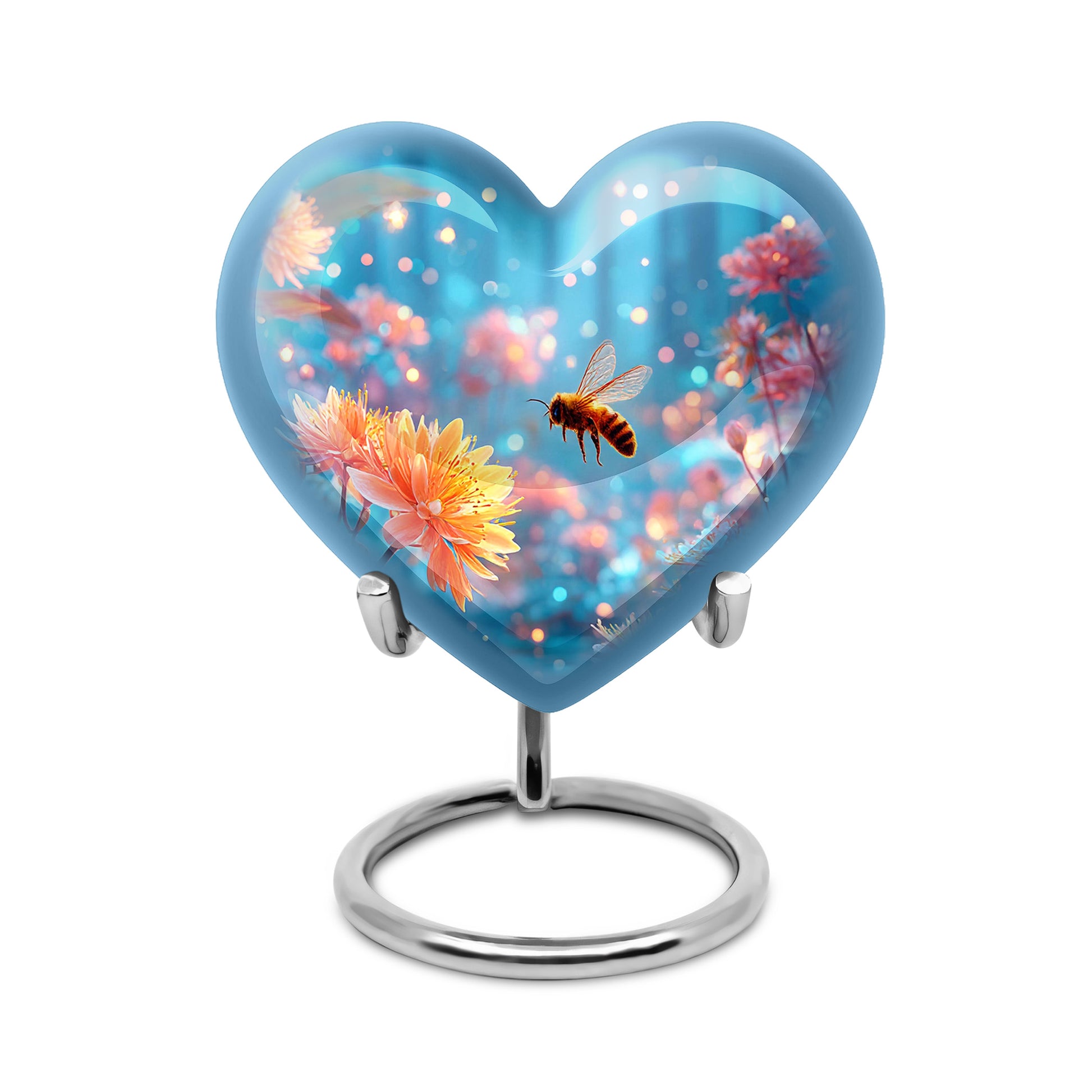 Timeless Blue Bee Cremation Urn for Ashes - 10-inch, 200 cu in - Karyliz