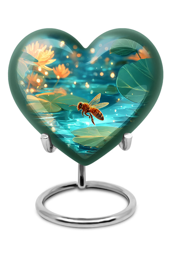 Personalized Teal Bee Cremation Urns for Ashes - Enchanting 10-inch - Karyliz