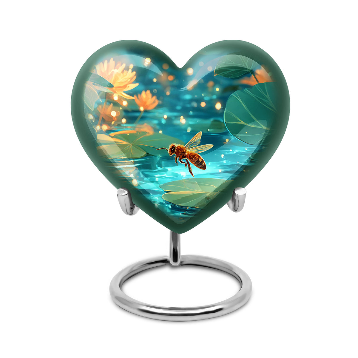 Personalized Teal Bee Cremation Urns for Ashes - Enchanting 10-inch - Karyliz
