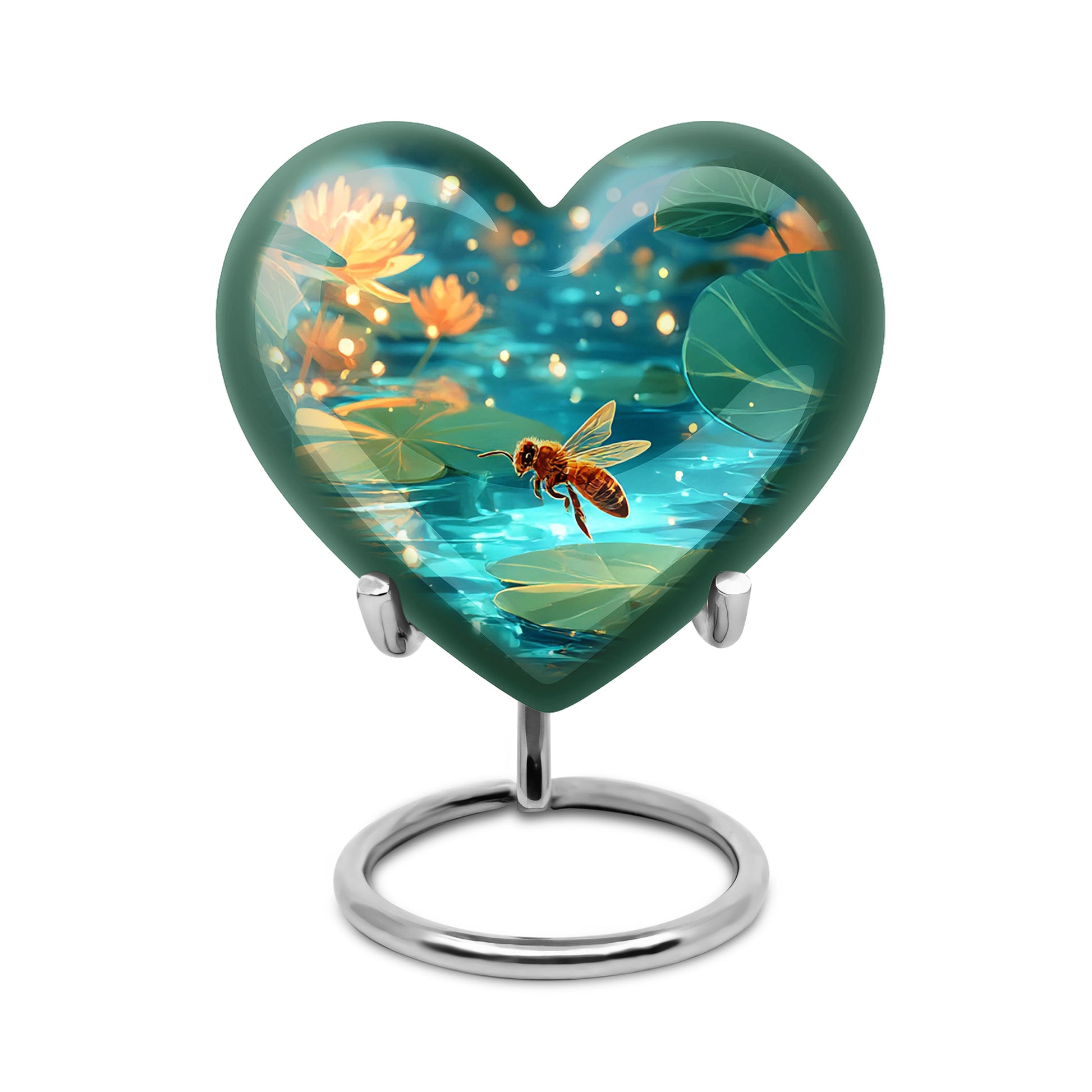 Personalized Teal Bee Cremation Urns for Ashes - Enchanting 10-inch - Karyliz