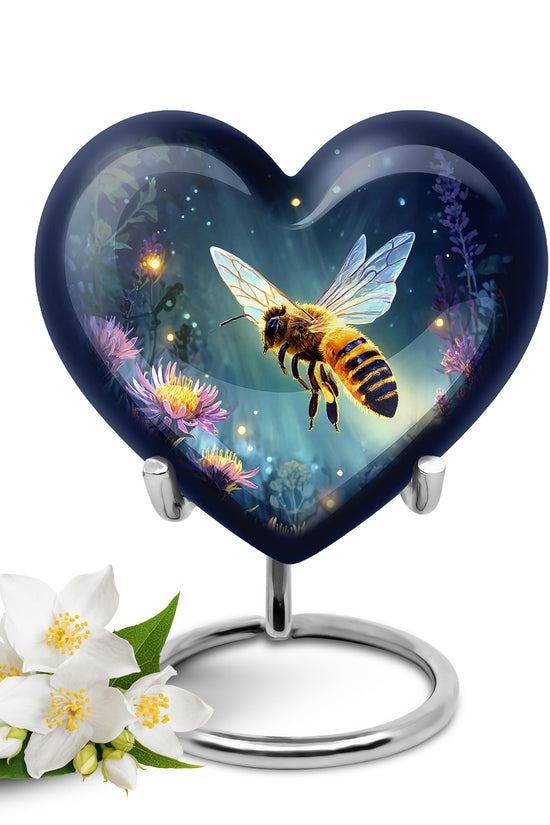 Blue Venerable Bee Cremation Urns for Human Ashes - 10-inch, 200 cu in - Karyliz