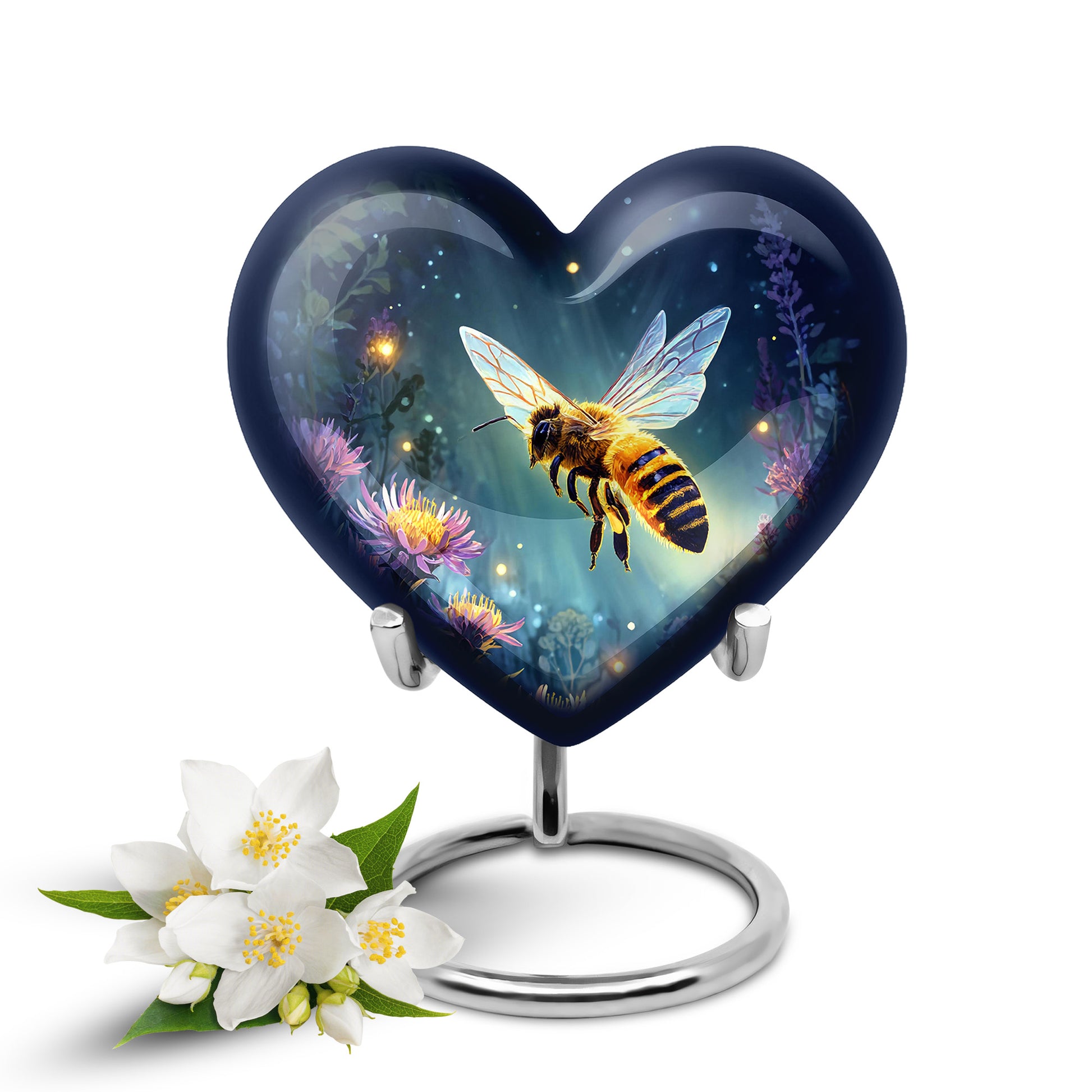 Blue Venerable Bee Cremation Urns for Human Ashes - 10-inch, 200 cu in - Karyliz