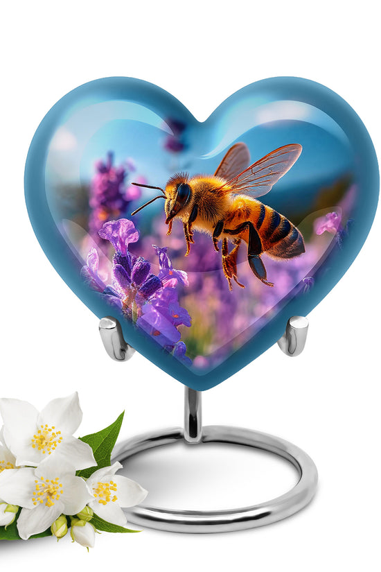 Personalized Magnificent Bee Cremation Urns - Blue 10-inch, 200 cu in - Karyliz