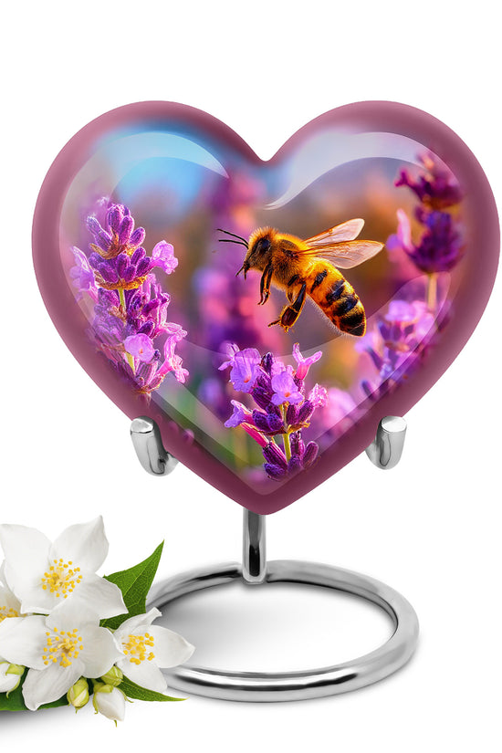 Blue Sacred Bee Cremation Urns for Human Ashes - 10-inch, 200 cu in - Karyliz