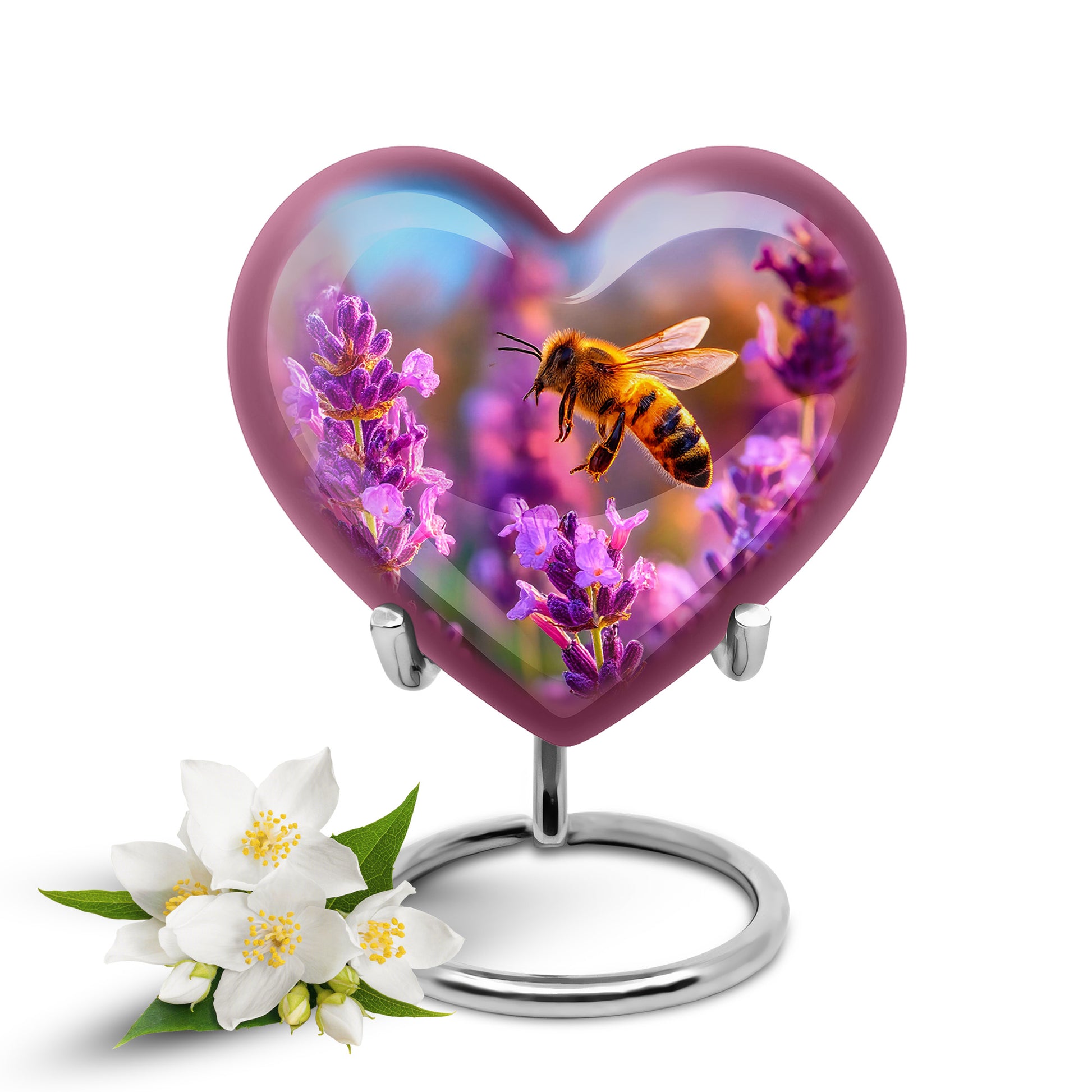 Blue Sacred Bee Cremation Urns for Human Ashes - 10-inch, 200 cu in - Karyliz