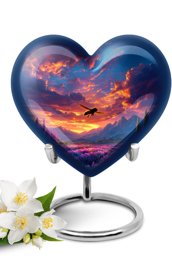 Personalized Bee Cremation Urns - Eminent Blue 10-inch, 200 cu in - Karyliz