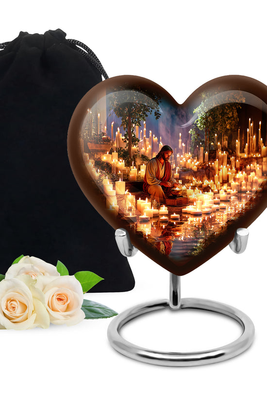 Spiritual Candlelight Urn - Jesus Memorial Urn For Human Ashes