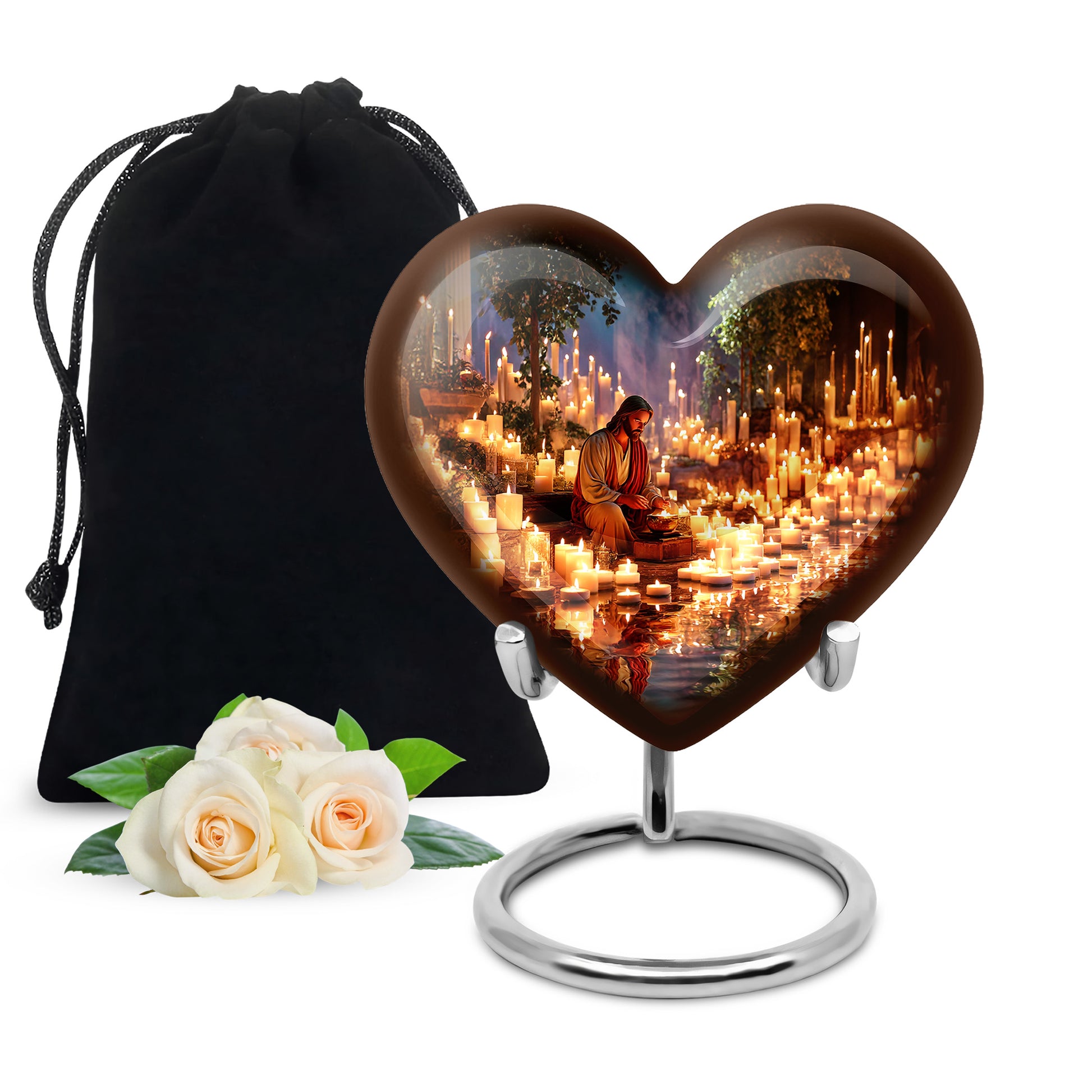 Spiritual Candlelight Urn - Jesus Memorial Urn For Human Ashes