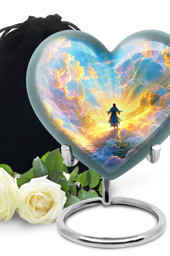 Jesus Funeral Urn - Heaven Path Theme Cremation Urn For Burial
