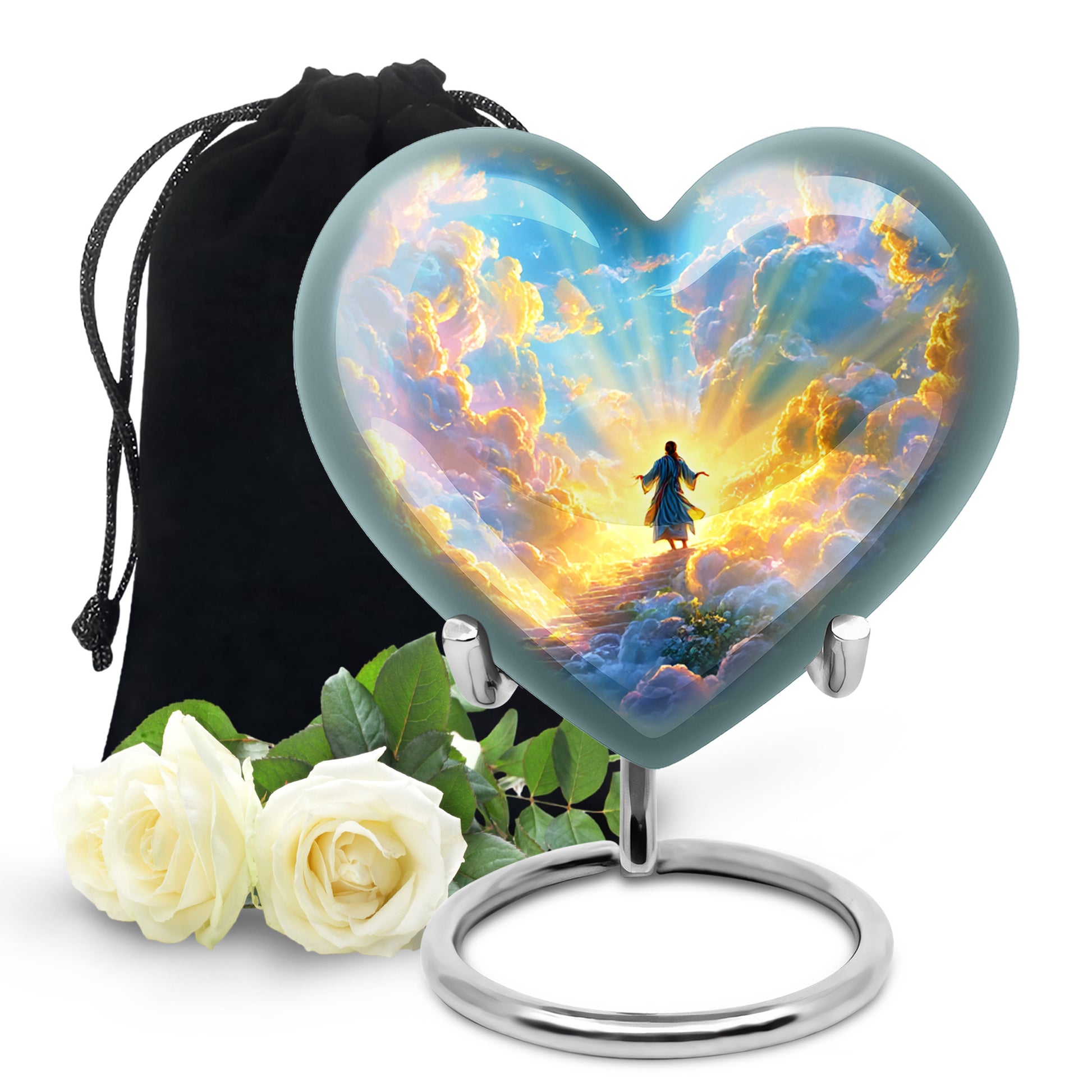 Jesus Funeral Urn - Heaven Path Theme Cremation Urn For Burial