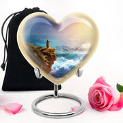 Jesus Ocean Cliff Urn - Heavenly Light Cremation Urn For Funeral Ashes