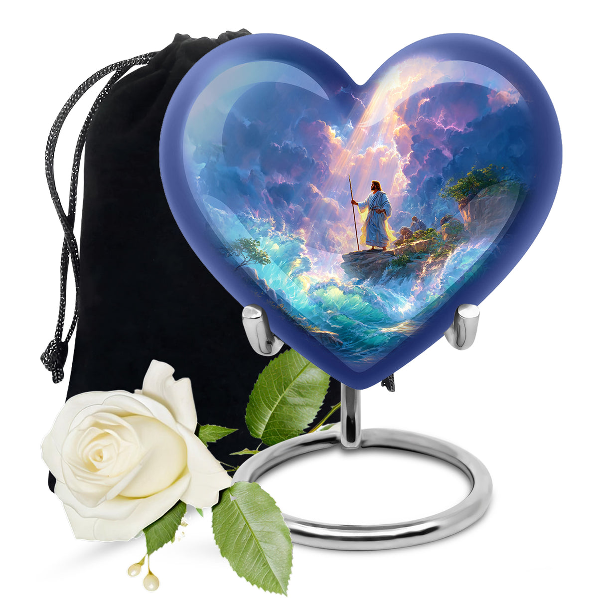 Jesus Ocean Waves Cremation Urn - Jesus Sea View Cremation Urn For Burial