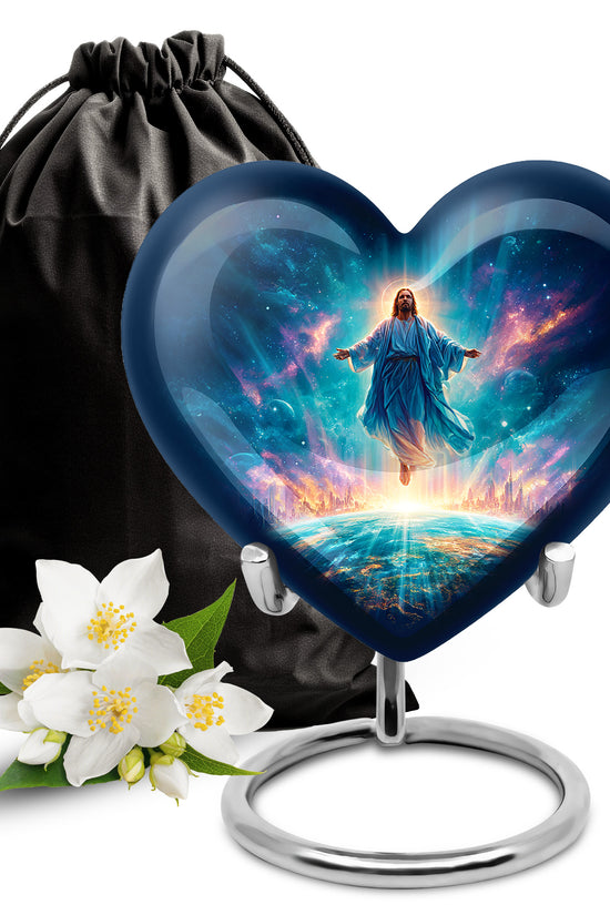 Cosmic Jesus Memorial Urn - Catholic Cremation Urn For Burial