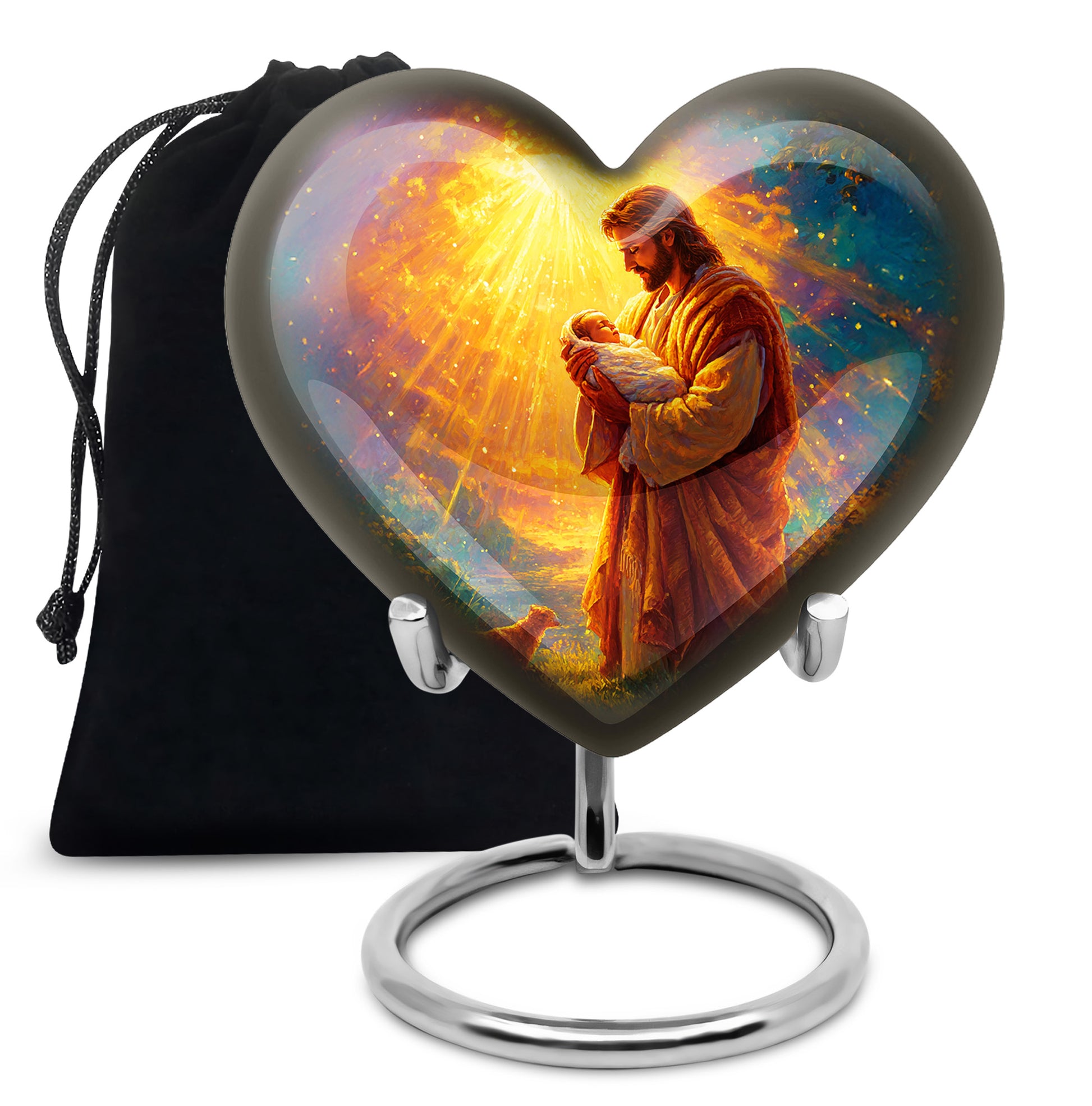 Loving Jesus Funeral Urn - Divine Light Cremation Urn For Adult Ashes