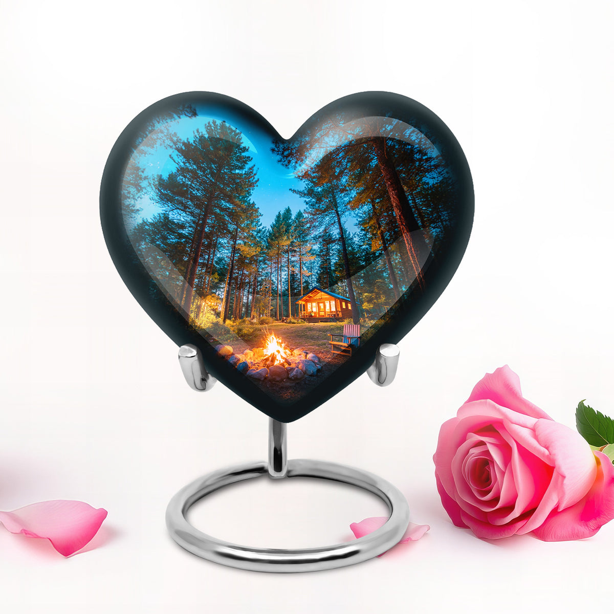 Personalized Refined Campfire Cremation Urns - Blue 10-inch, 200 cu in - Karyliz