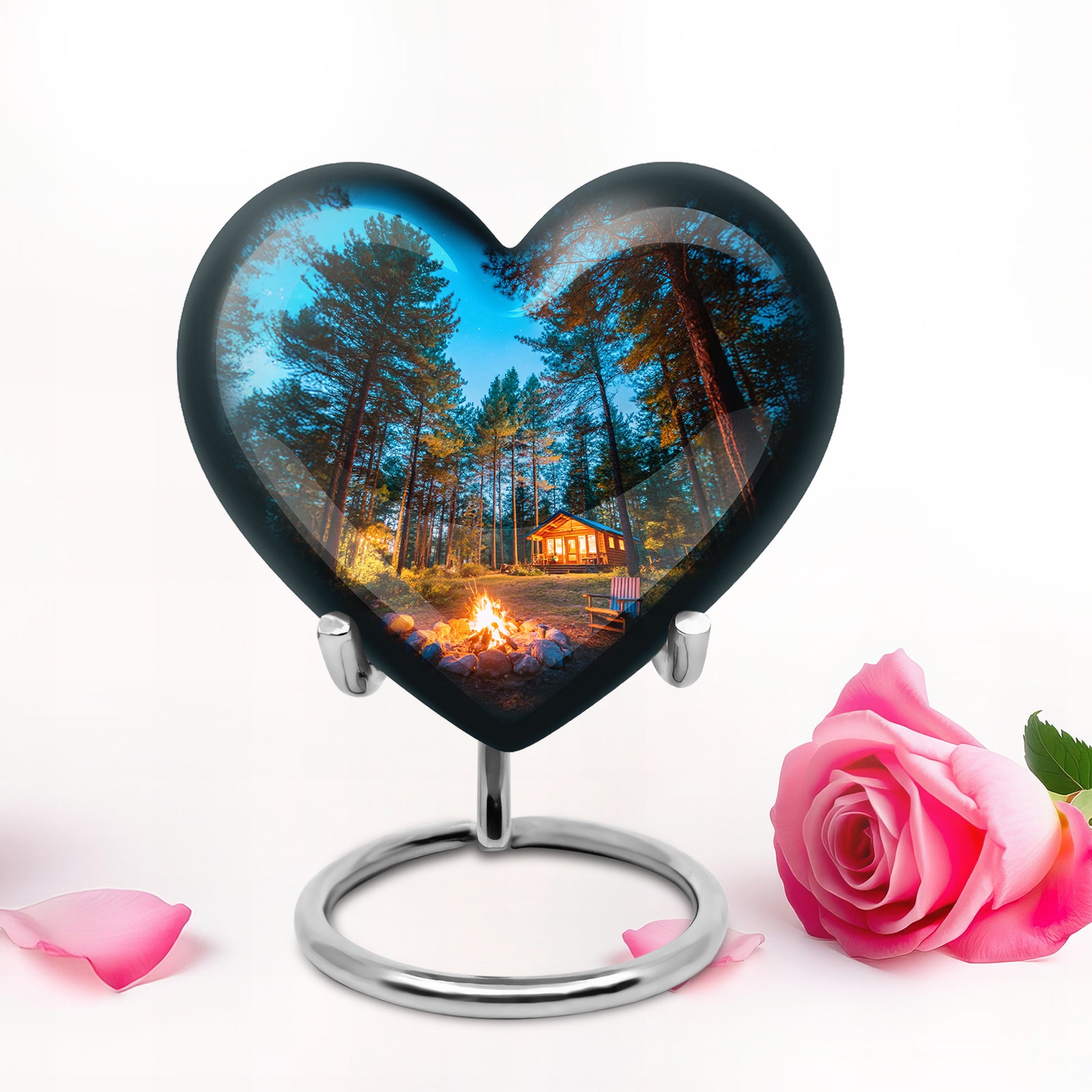 Personalized Refined Campfire Cremation Urns - Blue 10-inch, 200 cu in - Karyliz