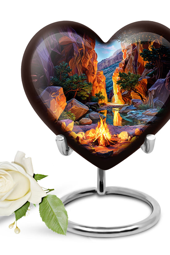 Divine Blue Campfire Cremation Urn for Ashes - 10-inch, 200 cu in - Karyliz