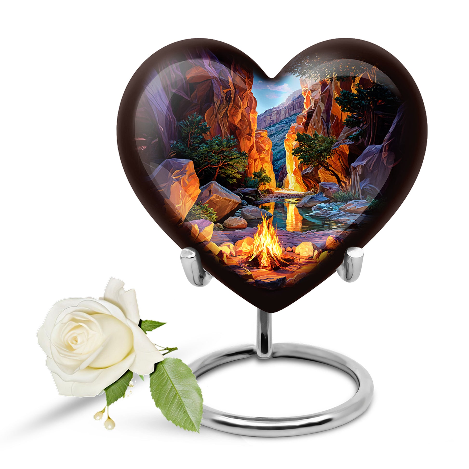Divine Blue Campfire Cremation Urn for Ashes - 10-inch, 200 cu in - Karyliz