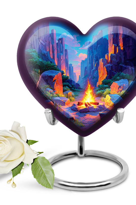 Blue Campfire Sanctuary Cremation Urns for Human Ashes - 10-inch, 200 cu in - Karyliz