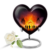 Black Campfire Memorial Cremation Urns for Human Ashes - 10-inch, 200 cu in - Karyliz