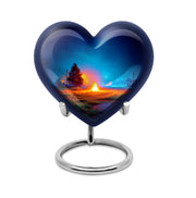 Personalized Elegant Campfire Cremation Urns - Blue 10-inch, 200 cu in - Karyliz