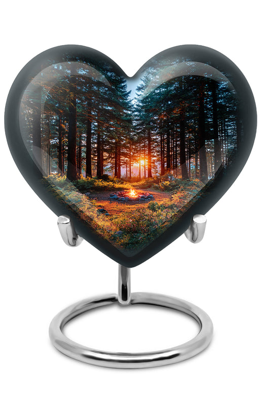 Dignified Blue Campfire Cremation Urn for Ashes - 10-inch, 200 cu in - Karyliz