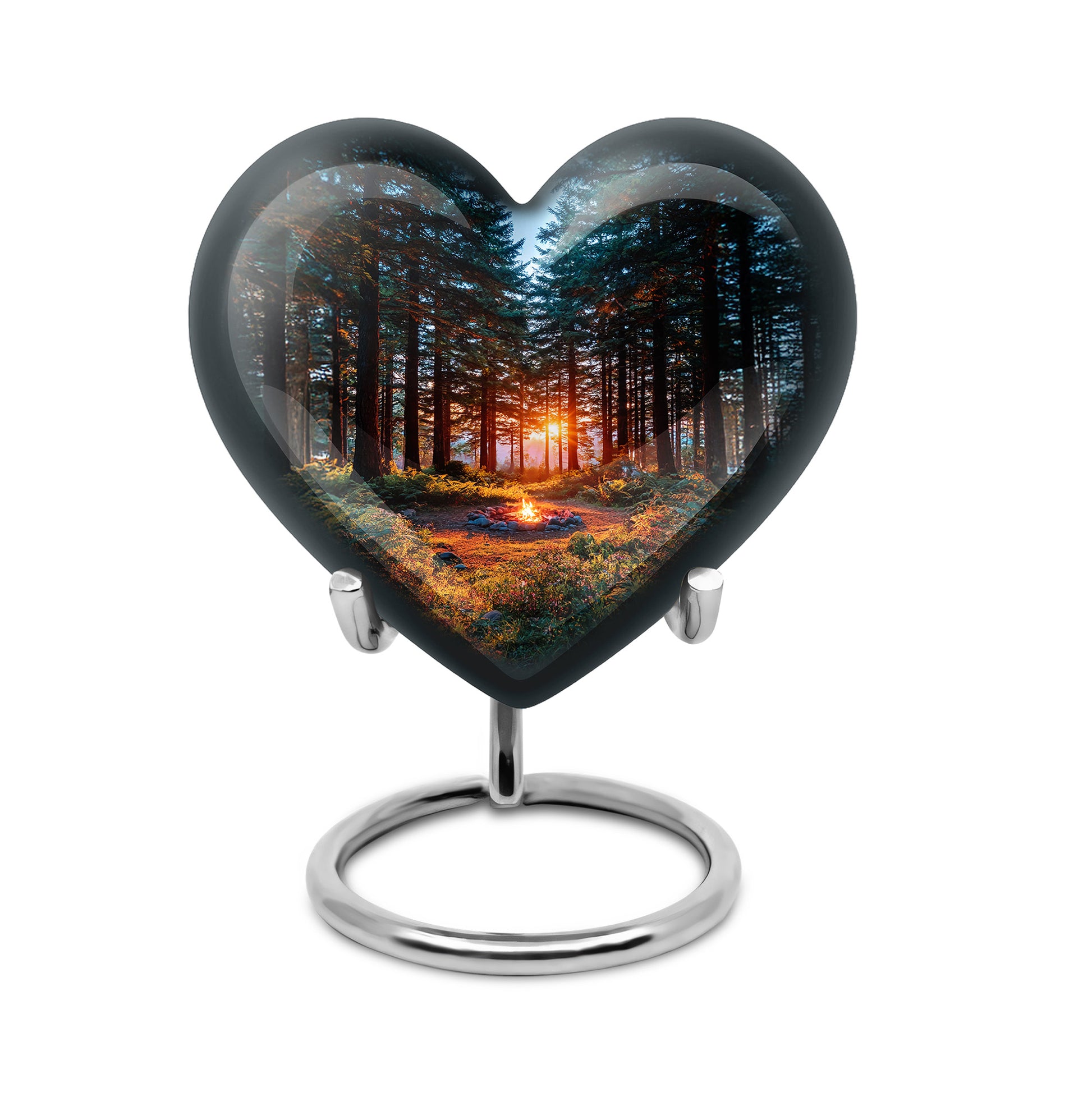 Dignified Blue Campfire Cremation Urn for Ashes - 10-inch, 200 cu in - Karyliz