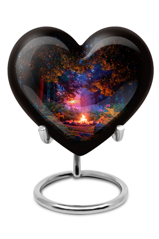 Black Campfire Cremation Urns - Imperial Blessing 10-inch, 200 cu in - Karyliz