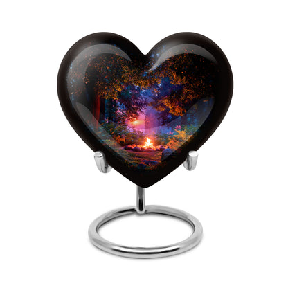 Black Campfire Cremation Urns - Imperial Blessing 10-inch, 200 cu in - Karyliz
