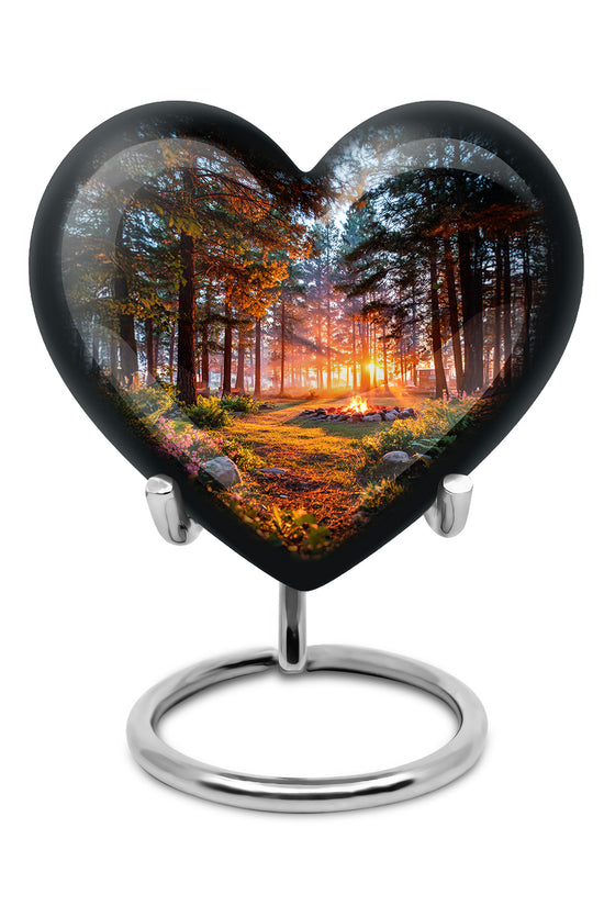 Black Campfire Cremation Urns - Honored Promise 10-inch, 200 cu in - Karyliz