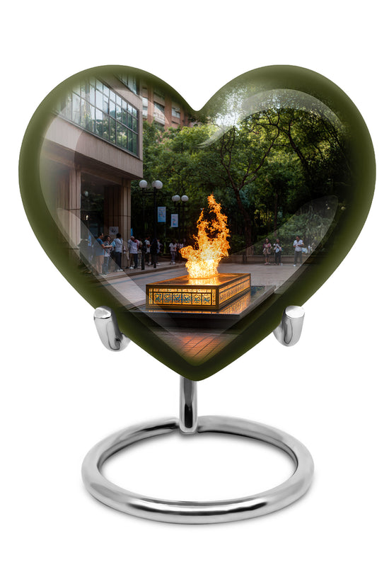 Graceful Black Campfire Solace Urn for Human Ashes - 10-inch, 200 cu in - Karyliz