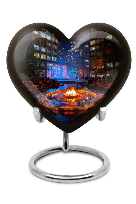 Sublime Campfire Cremation Urns for Human Ashes - Black 10-inch - Karyliz