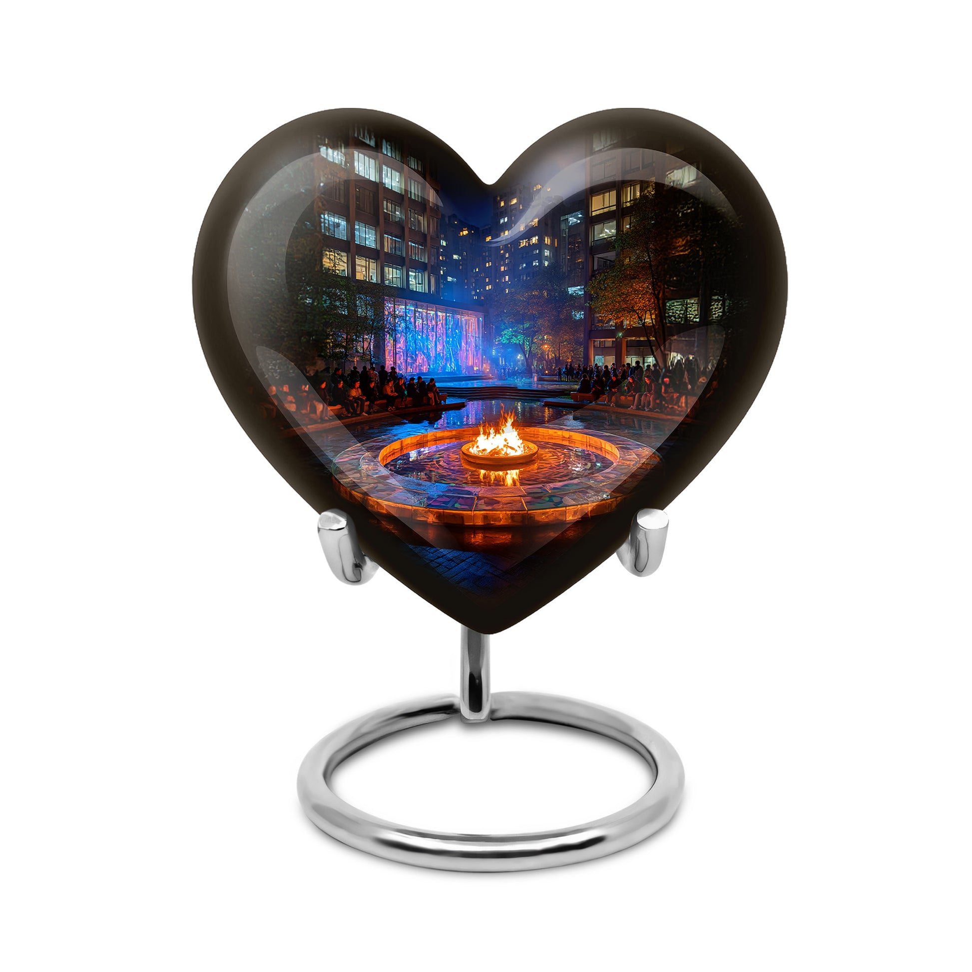 Sublime Campfire Cremation Urns for Human Ashes - Black 10-inch - Karyliz