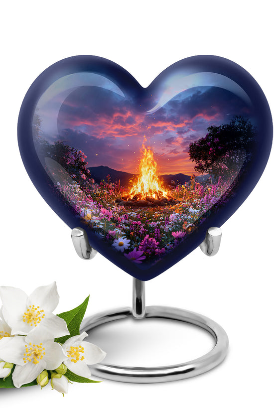 Blue Campfire Celebration Cremation Urns for Human Ashes - 10-inch, 200 cu in - Karyliz