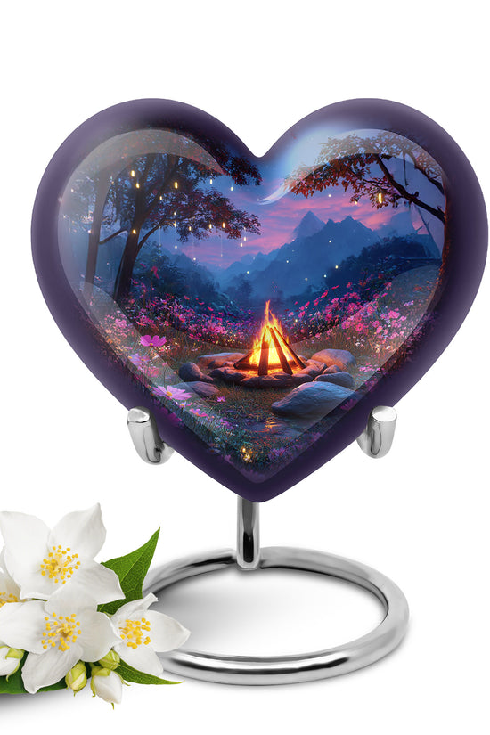 Personalized Refined Campfire Cremation Urns - Blue 10-inch, 200 cu in - Karyliz