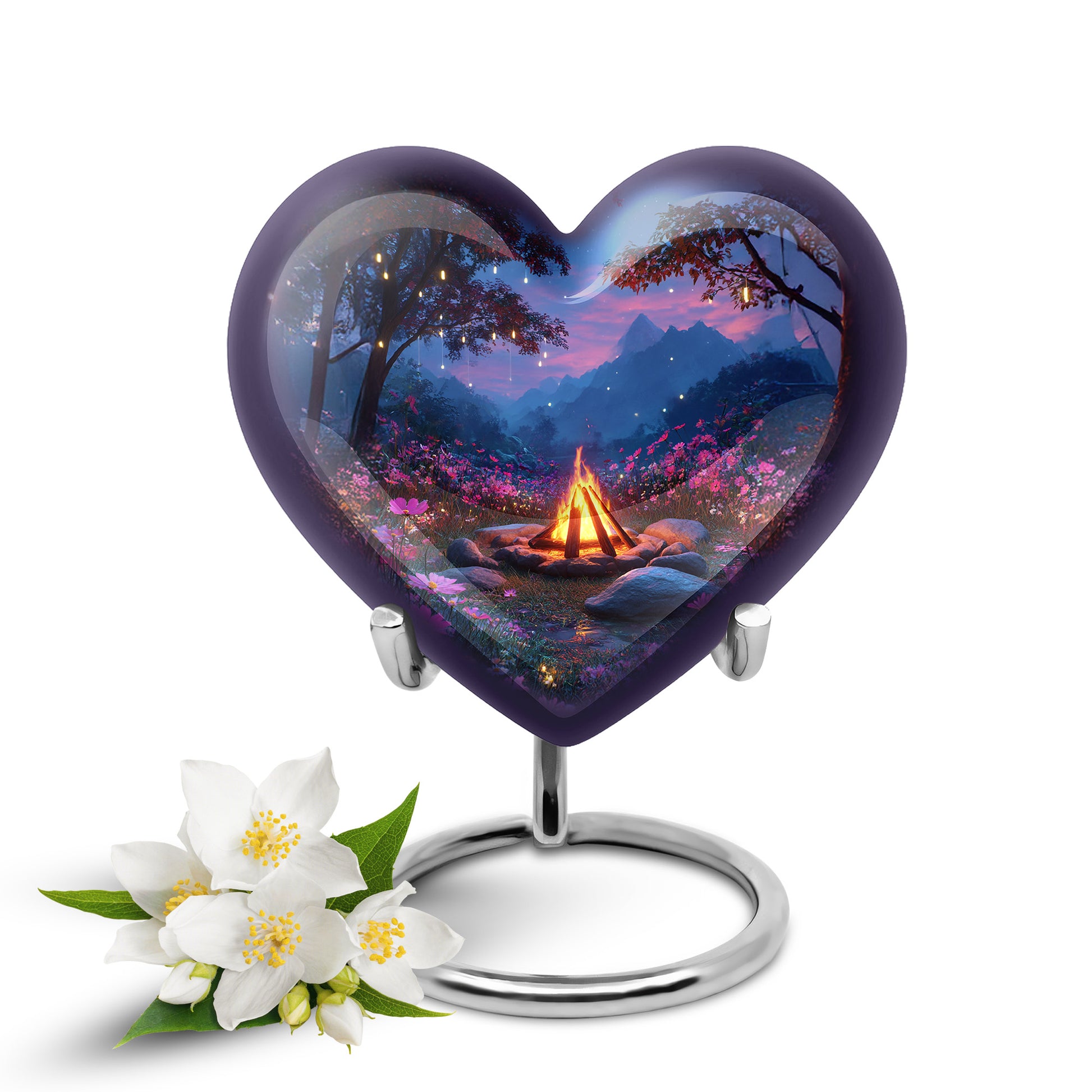 Personalized Refined Campfire Cremation Urns - Blue 10-inch, 200 cu in - Karyliz