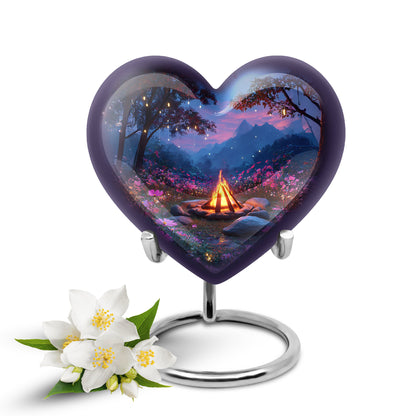 Personalized Refined Campfire Cremation Urns - Blue 10-inch, 200 cu in - Karyliz