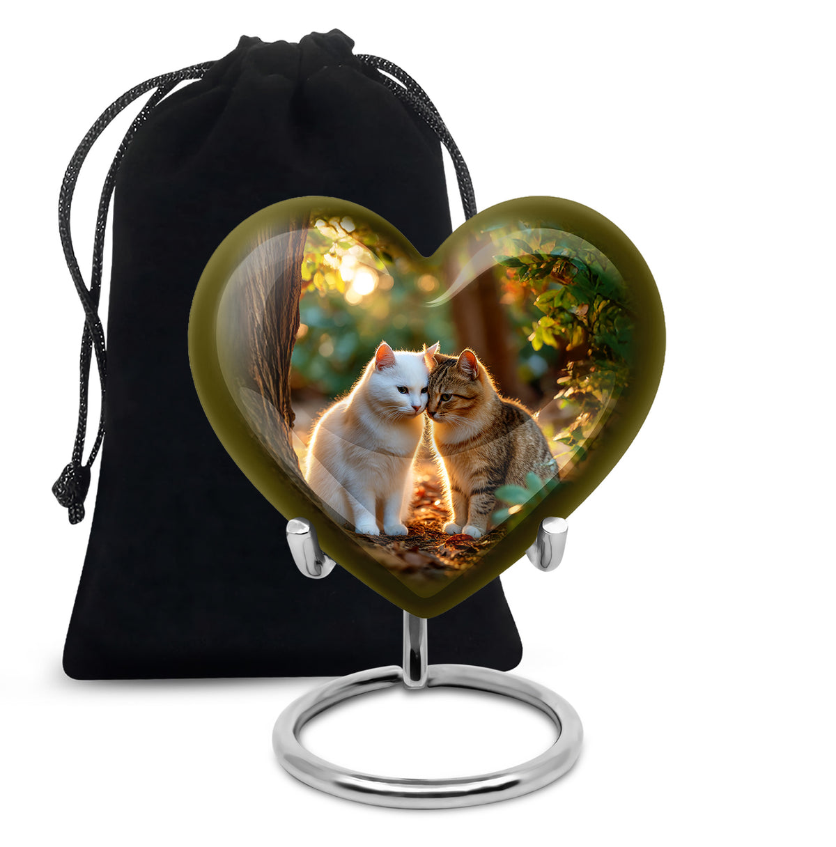 Two Cats Tribute Cremation Urn - Pet Memorial Urn For Ashes
