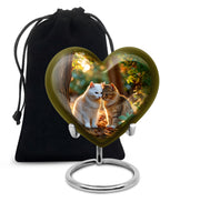 Two Cats Tribute Cremation Urn - Pet Memorial Urn For Ashes