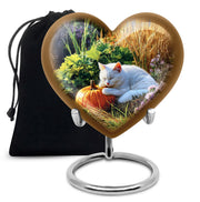 Peaceful Cat Memorial Urn - Aluminium Funeral Urn For Pet Ashes