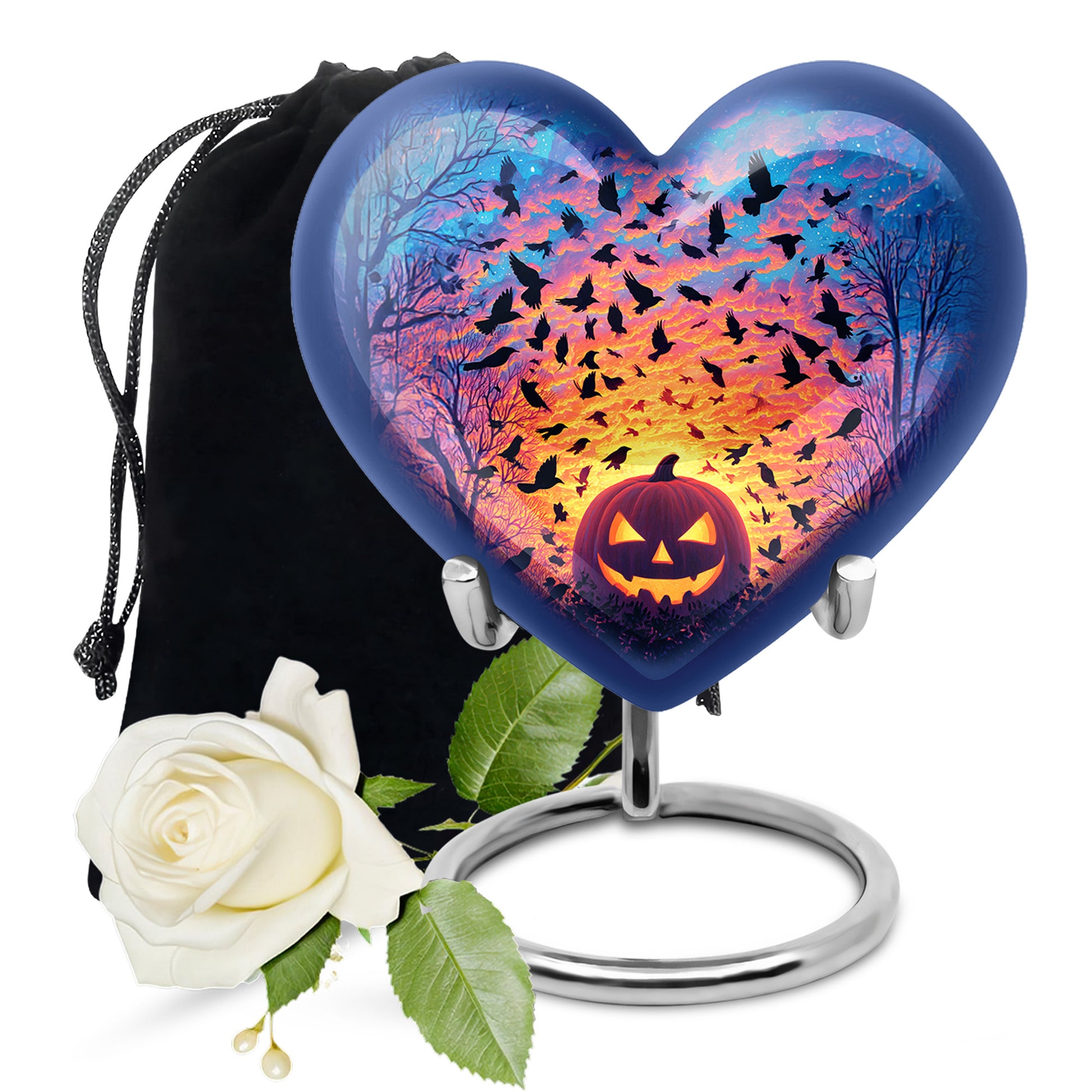 Halloween Theme Memorial Urn For Ashes - Decorative Halloween Cremation Urn